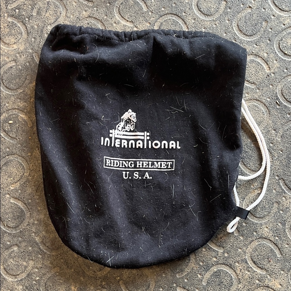 Black Fleece Drawstring Helmet Bag